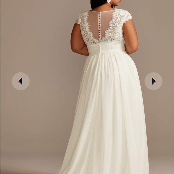 Bridal size 18 lace illusion wedding dress - Picture 2 of 7